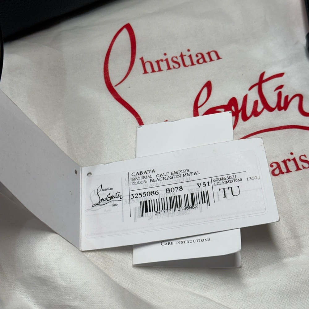 Christian Louboutin Black Cabata Tote Shoulder Bag with Red Interior NWT + COA - Picture 13 of 15